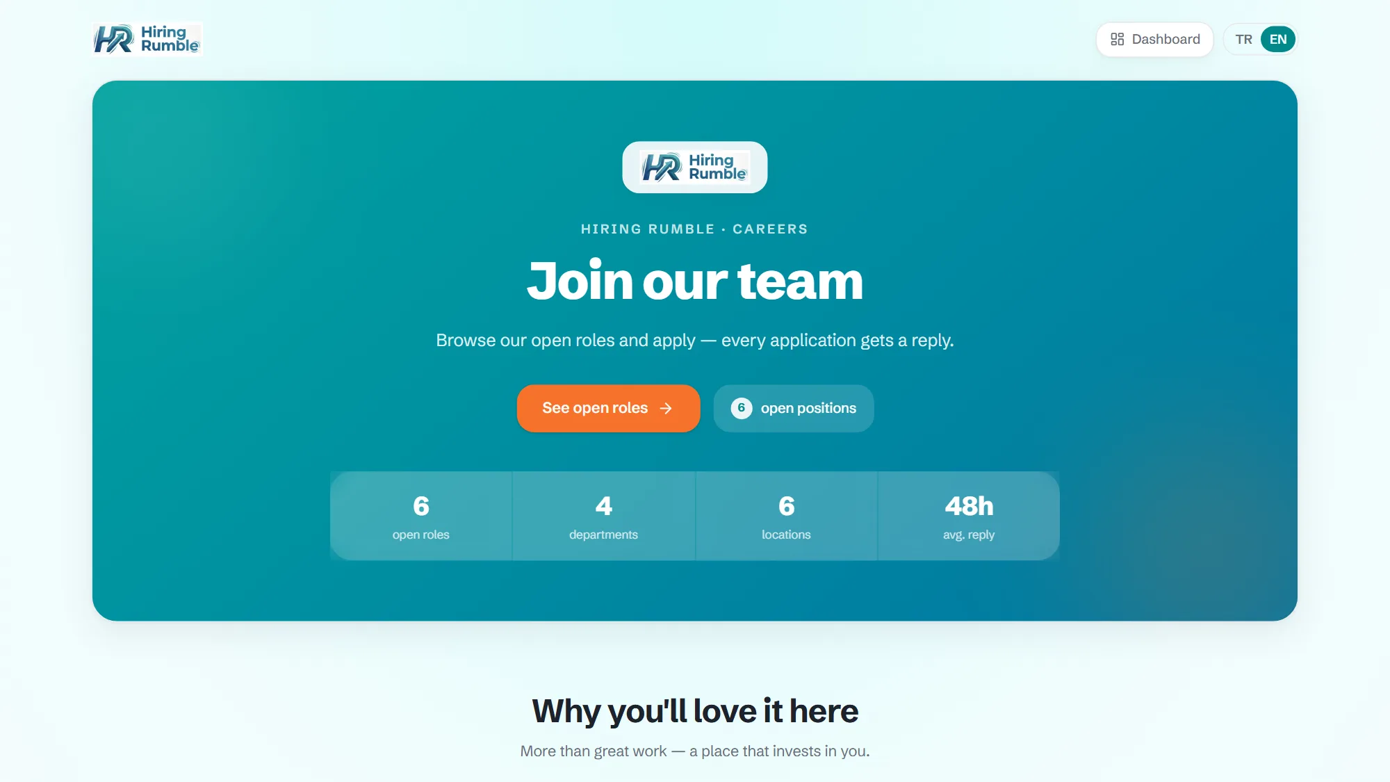 Branded careers page